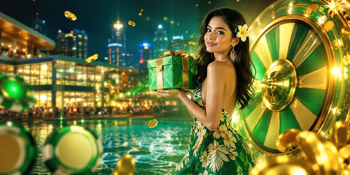 Meja roulette di festival dengan suasana ramai dan penuh semangat
